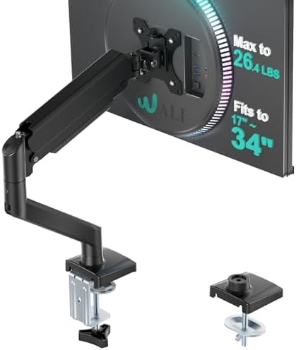 WALI Single Monitor Mount, Gas Spring Monitor Arm for 17-34 inch ...