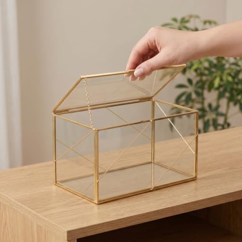Caja para tarjetas de boda Zerodeko de cristal premium con acabado para recuerdos 7