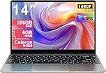 Laptop 14" 6GB+256GB SSD Celeron N4020 Up to 2.8 GHz Win 11 Laptop Support 512GB TF 1TB SSD Expand Notebook with 1920 * 1080 FHD 5G WiFi BT 4.2 Webcam Cooling Fan-Gray