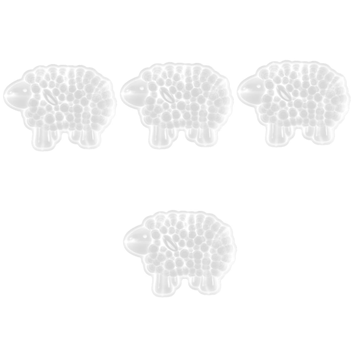 Uonlytech 4 Pièces Moule Silicone Forme de Mouton pour Décorations DIY Flexible pour Créer Ornements Plaques Décoratives