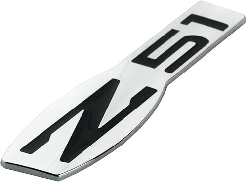 Miniatura 9 de 2 piezas de emblema Z51 para interior o exterior, placa de identificación 3D de repuesto para C6 Corvette (cromo rojo negro)