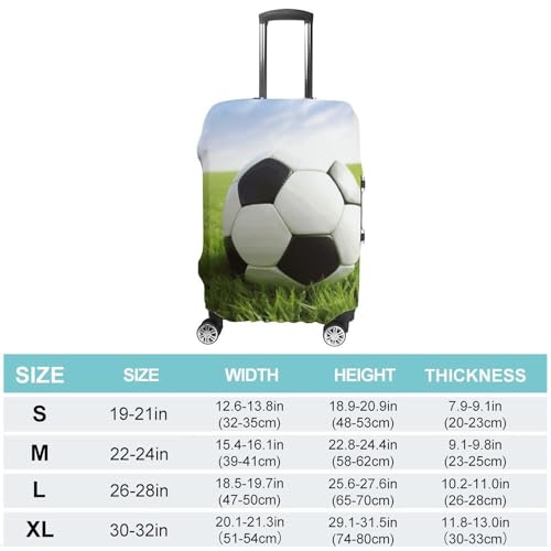 Carry on Luggage Cover Soccer Ball On Grassy Suitcase Covers for Luggages Tsa Approved Travel Luggage Sleeve Protector Elastic Suitcase Protector Anti-Scratch Washable Fits 19-30 Inch Case -S2