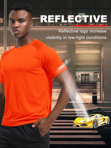 Image of Men's Quick-Dry Sportswear T-Shirts,4 /6 Pack Breathable Moisture Wicking Gym Tops for Training & Workout,Short Sleeve Tees
