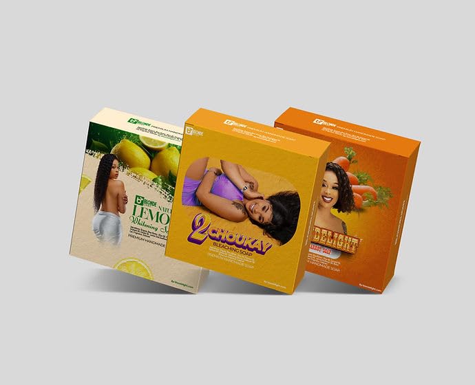 BLONDELIGHT Combo Soap Set | Refreshing Lemon, Nourishing Carrot & Hydrating 2Choukay Soaps | Gentle Cleansing & Moisturizing Formula | Suitable for