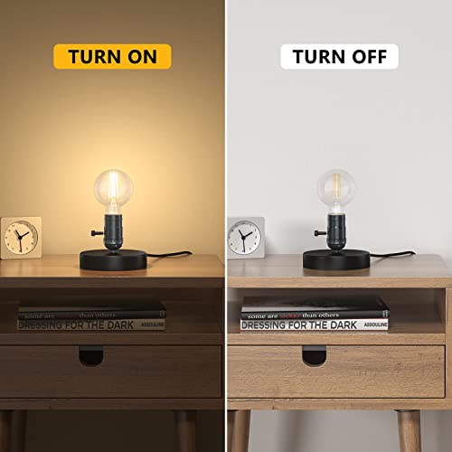 Licperron Vintage Lamps Table Lamp Base E26 E27 Industrial Small Desk Lamp With Plug In Cord On/Off Switch Bedside Lamp Holder For Home Lighting Decor, Small Lamp #TOP3