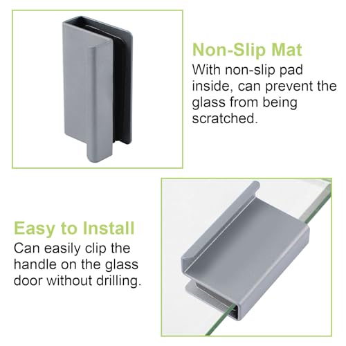 Image of 4Pcs Glass Finger Edge Pull, Cabinet Finger Pull Handle Glass Door Clips Cabinet Latch Clamp Concealed Handle for Display Glasscase Door (Gray)