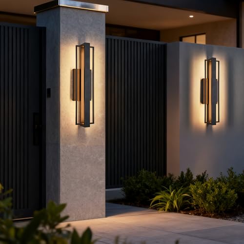 Image of Tarentlight 23-inch Modern Large Outdoor Waterproof LED Wall Light,Concealed Lighting Design,IP65 25W 3000K, ADA Compliant,Outdoor Lantern Lights for Porch,Patio,Living Room,Garage,Commercial Plaza