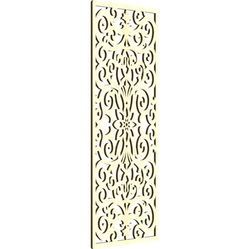 Image of Buel Decorative Pierced Fretwork Wood Wall Panels, 13 3 /8 inchW x 34 3 /8 inchH x 1 /4 inchT, Alder
