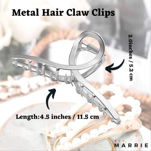 Hair Clips Large Metal Hair Claw Clips Strong Hold Vintage Shark Claw Clips Clamp Hair Accessories for Women Girls Thin Thick Hairs (Gold & Silver) - Image 2