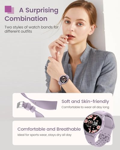 Image of Smart Watches for Women & Men (Answer /Make Calls), Waterproof Fitness Tracker Smartwatch for Android & iPhone, Fitness Smart Watch with 24 /7 Heart Rate, Sleep Monitor, 400+ Watch Face, 70+ Sport Modes