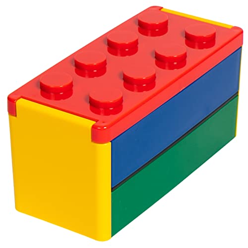 padou 【P:BLOCK】 ロック式 2段 ブロック弁当箱 660ml (レッド) ランチボックス ベルト不要 レンジ対応 お箸付 軽量 日本製