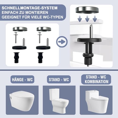 Mokukii WC-Sitz mit Absenkautomatik & Quick-Release Weiß D form antibakterieller toilettendeckel aus Urea-Duroplast hygienisch easy clean abnehmbar einfache Montage bis 150 kg belastbar