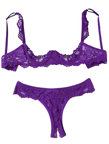 Image of Avidlove Sexy Lingerie Set for Women Lace Bra and Panty Sets Underwire Push Up Lace Lingerie Set XS-XXL