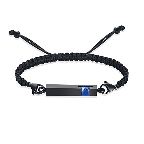 Bracelet urne commémoratif avec pierre de naissance pour garder vos proches près du cœur