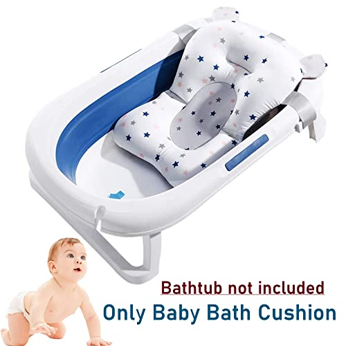 Image of Stars Style Infant Baby Bath Cushion Bathtub Support Shower Seat Bather Foam Floating Soft Bath Pillow Bathtub Insert Tray Non-Slip Portable Newborn Shower Bath Mat for Baby 0-12 Months