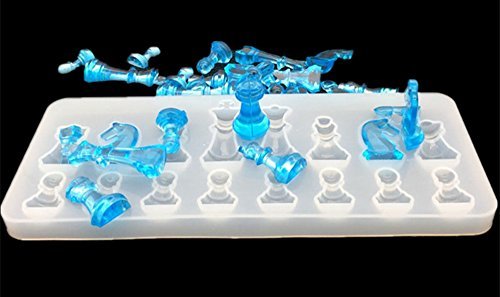 Resin Casting Molds Set by Garloy,2Pcs 3D Chess Clear Silicone Mold for Making Polymer Clay, Crafting, Resin Epoxy - Thumbnail 3