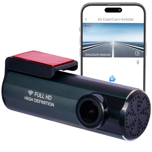Image of AllExtreme X5 Car Dash Camera 2MP FHD 1080P 140˚Wide Angle Night Vision Cam WiFi App Connectivity with Emergency Recording & Parking Monitoring Sensor Support UPTO 128GB Class 10 SD Card