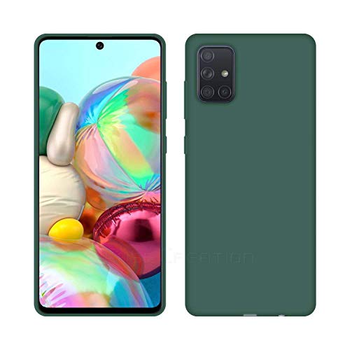 Image of Case Creation Liquid TPU Silicone Cover for Samsung Galaxy M51 Soft Case,Anti-Dirty Slim Case Frosted Matte Cute Candy TPU Raised Bezel (Splash of Color) Back Case Cover for Samsung M51 -Lake Green