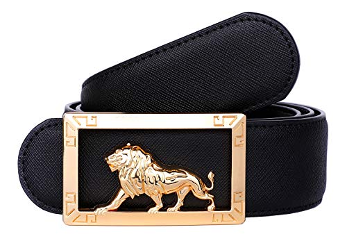 Men's Luxury Gold/Silver Three-dimensional Tiger Buckle Design Top Cowhide Belt
