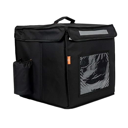 SSBC Water Stain Repellent Food Pizza Courier Delivery Bag 48litres 16X16X16 inches (Large, Black) (B0D5B11JFQ) Amazon Price History, Amazon Price Tracker