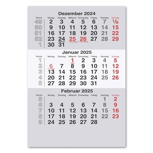 Truento Ersatzkalendarium - einzelne Blätter - für 2 Jahre (2025 & 2026) - passend für 3-Monats-Tischkalender Mini & VELA - Stehkalender - Aufstellkalender - Bürokalender