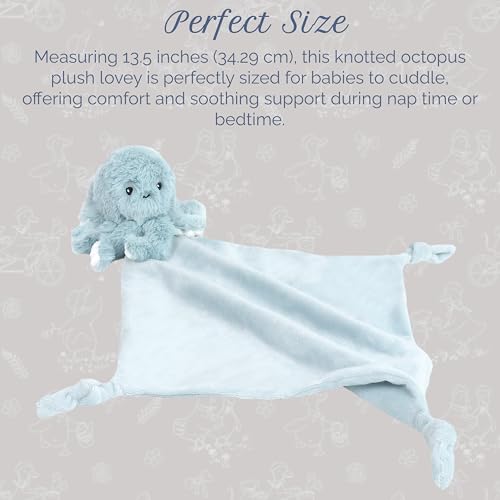 Image of MON AMI Oda The Octopus Plush Lovey for Babies | 13.5-Inch Knotted Security Blanket for Newborns | Soft & Cuddly Baby Lovey