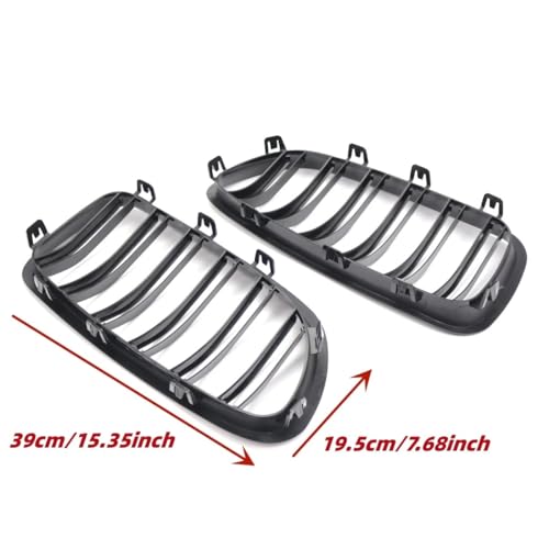 Parrilla delantera para BMW Serie 5 F10 F11 F18 negro brillante doble rejilla 6