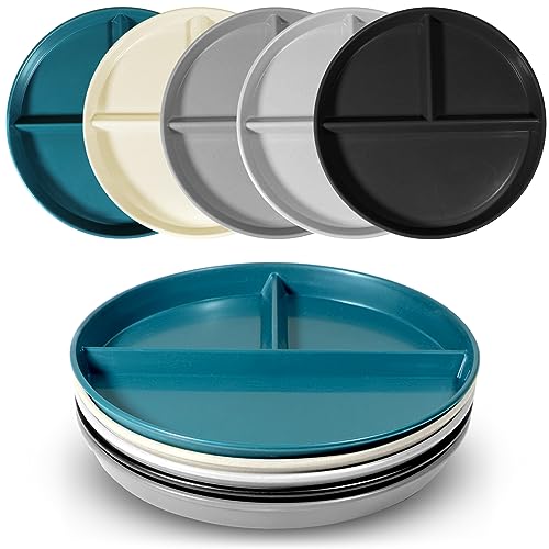 Comparison: Best Portion Control Plates 8 WAYGYMBBD Portion Control Plate For Weight Loss 9 Inch 5Pcs, Round Divided Plates for Adults, 3 Compartment Plates is very thick and smooth,Suitable for Bariatric Diet…