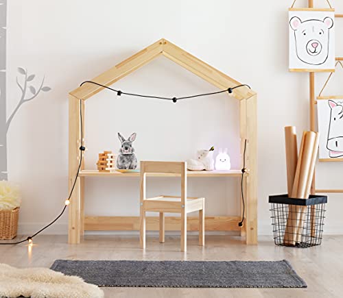 ahoj baby Holz Kinderhaus Schreibtisch, Holz Schreibtisch für Kinder, Kleinkind Schreibtisch, Massivholz-Schreibtisch, Schreibtisch klein Holz Cover