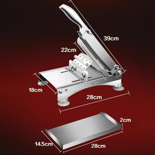 TT-YEC 304 Stainless Steel Household Frozen Meat Slicer, Thickness Adjustable Manual Meat Slicer, Ham And Sausage Cutter, Portable Meat Cleaver for Cutting Chicken, Frozen Meat - Image 2