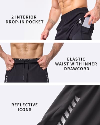 JZCreater Mens Shorts, 2-in-1 Athletic Workout Running Shorts with Liner, 2 Inner Pocket, Quick Dry Gym Shorts for Men3