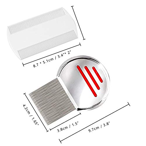 41gJkizG9TL QincLing 5 PCS Hair Lice Comb, Metal Nit Combs Lice Removal Comb Head Lice Treatments Metal Nit Comb Stainless Steel… - Image 3