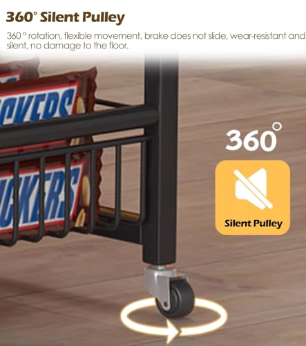 Estante de almacenamiento de refrigerios de pie con ruedas para optimizar espacio en tiendas 7