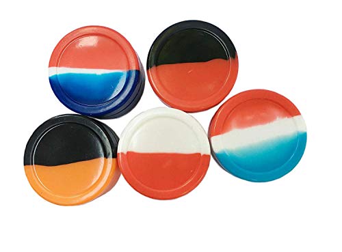 Dab Containers Silicone Large (5 pcs) 22ml Silicone Container Dab Jars, Non Stick Wax Containers