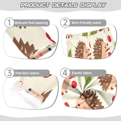 Bolaz Toddler Girls Leggings Printed Yoga Pants Leggings Hedgehog and Cherry for Kids3