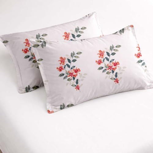 Image of Raymond Bedsheet 100% Cotton Feel Bedsheets 200 TC for Double Bed King Size (108 x108 Inch) with 2 Large Size Pillow Covers | Soft and Breathable | Wrinkle-Free | Premium Printed Design Luxe Maroon