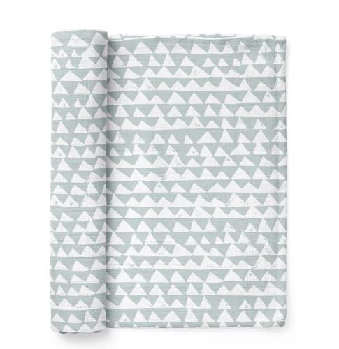 Image of Mini Wander Swaddles for Newborns Muslin Swaddle Blankets - Breathable Soft Gender Neutral Receiving Blanket Baby Essentials | 47 x 47 Cotton - (Mountains (Ice Blue))