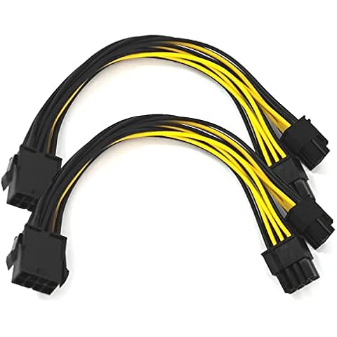 POINWER GPU VGA PCIe 8 Pin Female to Dual 2X 8 Pin (6+2) Male PCI Express Power Adapter Braided Y-Splitter Extension Cable 9 Inchs (2-Pack) Cover
