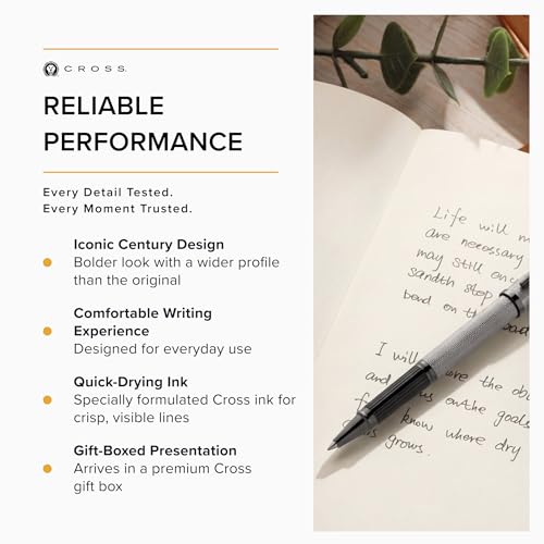 Image of Cross Century II Polished Slate Gray Engraved Diamond Pattern Selectip Refillable Rollerball Pen - Medium Point, Black Ink, Presented in a Luxury Gift Box