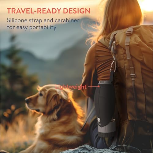 Healthy Hounds Portable Dog Water Bottle for Walking, Travel | 600ml (20.3oz) Leak-Proof Pet Water Dispenser | Black Dog Travel Accessories & Essentials - Image 4