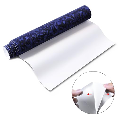 Image of Lypumso Forged Carbon Fiber Vinyl Wrap, Matte Blue Vinyl Film Roll with Bubble Free Air Release Technology, Premium Self Adhesive Automotive DIY Sticker for Car Interior Exterior (1ft x 5ft)