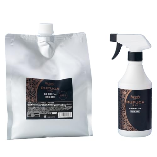 カモス 小動物・昆虫用 消臭除菌水 バクテレス RUFUCA ルフカ 本体&詰替セット(500ml+3000ml(6回詰替分) / リス モモンガ デグー ハムスター フェレット モルモット マウス ネズミ カメ ヘビ トカゲ カブトムシ クワガタムシ ケ