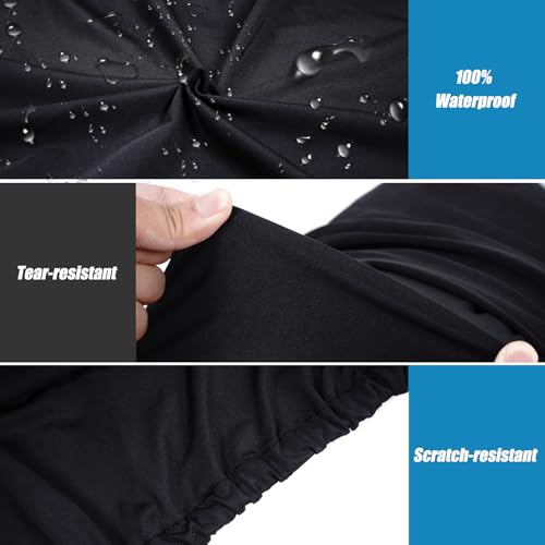 Image of Car Cover Waterproof All Weather Compatible with Fiat 500 /500 Abarth 2010-2022，Velvet Material Car Cover Sun Hail UV Snow Dust Protection Cover Exterior Accessories (Black（Style B）)