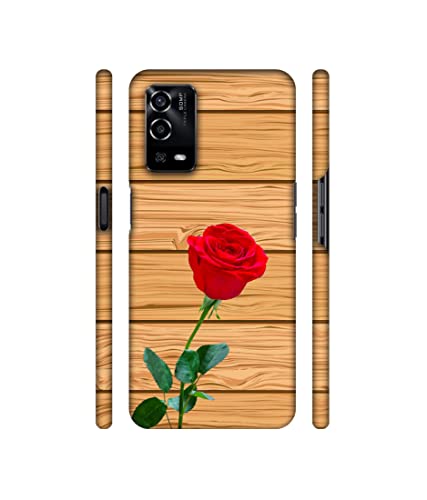 Image of Rose with Wooden Texture Design 3D Printed Hard Back Case Cover for Oppo A55 4G