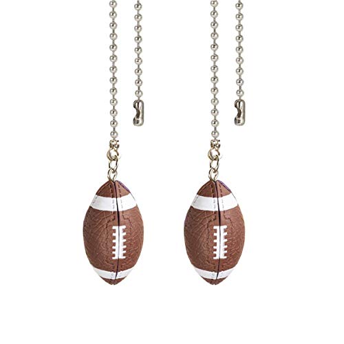Image of Rugby Ceiling Fan Pull Chain Decorative Extension Light Pull Chain Set,Sport Theme Fan String Charm Decorative Extension,Fan Light Chains Ornaments,Rugby Pendant for Ceiling Fans Lights Lamp 2PCS