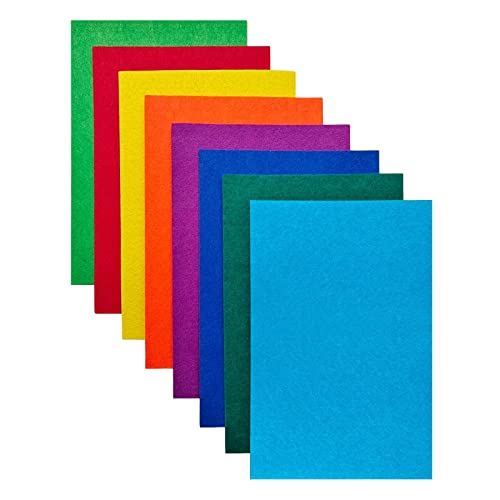 Image of Jtnohx Stiff Felt, 2mm Thick Felt Sheets for Crafts, 8 inchx12 inch Hard Felt Fabric Squares 8Pcs for DIY Projects (Rainbow Color Series)