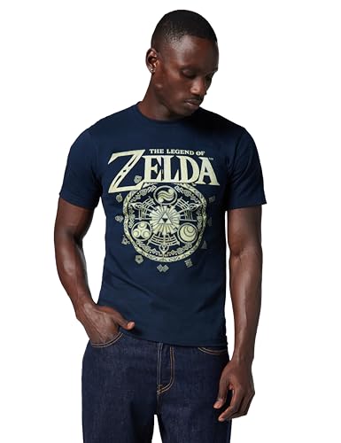 Nintendo Legend of Zelda Symbolic Circle T-Shirt Camiseta, Azul