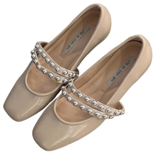 Emo Shoes Ballet Flats Y2K Retro Rave Grunge Buckle Shoes for Women Preppy Teen Girls - Non Slip Trendy Kawaii Elegant Cute Comfortable Walking Birthday Gifts Lolita Back to School Party Lightweight