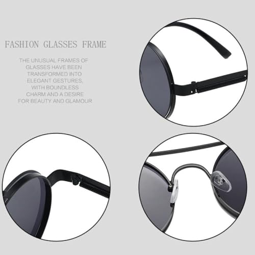 Steampunk Round Sunglasses Men Women Vintage Metal Punk Sun glasses UV400 Shades4