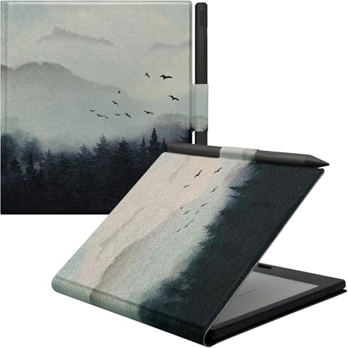 GOVTVA Magnetic Leather Case for 7 Boox Tablet Go Color 7 (Gen II/Gen I 2025/2024) / Onyx Boox Go 7 Ultra-Thin Lightweight Auto Sleep/Wake Cover with Pen Holder & Magnetic Closure (Misty Forest)
